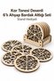Set of 6 Wooden Snowflake Patterned Coasters with Stand Decorative Home, Kitchen, Office Accessory Set (Stand)