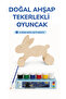 Wooden Rabbit Toy Natural Handmade Paintable Educational Toy + 6-Piece Paint Set Gift