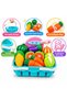 Kids Pretend Play Fruits and Vegetables Cutting Toy Set with Storage Basket, DIY Sliceable Food Playset with Toy Knife, Cutting Board and Food Accessories, Role Play Toy for Boys and Girls Ages 3+ - 2