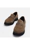 Large size women's loafer shoe genuine leather mink suede - 4
