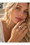 Floral Purple Stone Detailed Adjustable Vintage Ring for Women White - 3