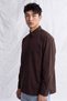 Men's lugano oversize pocketed shirt in brown color