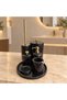 Toros Black Marble Bathroom Set, Toros Black Marble 7-Piece Bathroom Set with Metal Accessories - 2