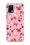 General Mobile Gm 21 Pro Compatible Dog Faces Pink Printed Transparent Phone Case