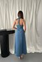 Blue Halter Neck Jean Dress - Blue - 5