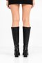 Shoes Heeled Stretch Below-Knee Long Boots with Blunt Toe - 4