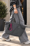 Women's Daily Shoulder Bag with Zipper Closure and Charm Accessories, Sporty Stylish Shopper Tote Bag - 3