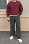 Men's 3 Thread Threaded Regular Fit Crew Neck Basic Sweatshirt
