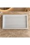 White Dolomite Marble Bathroom Organizer, White Dolomite Marble Serving Tray & Bathroom Organizer & Storage with Walnut Wood Base - 6