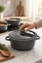 24/26/28cm Compatible Glass Silicone-Edged Lid for All Types of Pots and Pans Compatible Glass Pot and Pan Lid - 3