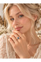 Floral Pearl Detailed Adjustable Vintage Ring Women's Blue - 3