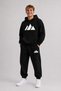 Mountain Print Detailed Hooded Sweatshirt Oversized Set - 3
