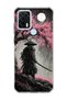 General Mobile Gm 21 Pro Compatible Samurai Full Moon Printed Transparent Phone Case