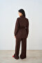 Women's Adjustable Waist Half-Zip Tracksuit Set Brown - 5