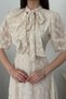 Women's Beige Bowknot Lined Dress - 3