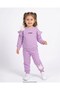 Girl's Winter 3-Yarn Threaded, Fleece-Lined, Rabbit Embroidered Thick Tracksuit Set for Ages 2-3-4-5-6