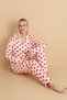 Mirano 9800 Şardonlu Soft Winter Buttoned Heart Patterned Women's Pajama Set - 3