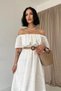 White Madonna Collar Flounce Dress - White - 2