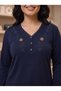 Nergiz Combed Cotton Women's Large Size Long Sleeve Comfortable Fit Blouse - 4