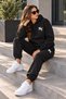 Women's ny print hooded sweatshirt and jogger sweatpants set - 2