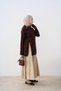 Women's Gold Zippered Knitwear Sweater Brown - 3