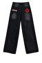 Black Spider Stone-Washed Retro Baggy Pants