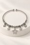 Adjustable Steel Bracelet Suitable for Young People and Children, Star Figured Zircon Stone Charm Model, Silver Color