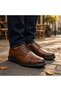 Men's Tan Matte Leather Lace-Up Poly Sole Jean Pants Classic Shoes Suitable for Bridal Suits and Suit Bottoms - 3