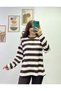 Crew Neck Thick Striped Soft Fabric Sweatshirt - 3
