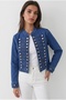 Women's Silver Button Detailed Napoleon Jacket