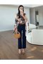 Patterned Scarf Detailed Draped Crop Blouse - 4