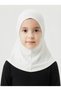 Girls' Ready-Made Hijab Scarf – Practical Snap-On Hijab |   100% Viscose Fabric Daily & Prayer Headscarf Undercap, Suitable for Ages 2-16, White