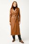 Women's Leather Trench Coat |   Long and Stylish Trench Model