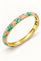 Women's Colorful Enamel Steel Bracelet with Patterned Stylish Cuff Bracelet - 3