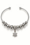 Adjustable Steel Bracelet Suitable for Young People and Children, Mixed Figure Zircon Stone Charm Model, Silver Color - 4