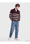 Timeless Clothing & Timeless Choices High Collar Striped Men's Knitwear Sweater - 2