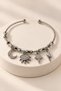 Adjustable Steel Bracelet Suitable for Young People and Children, Mixed Figure Zircon Stone Charm Model, Silver Color