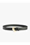 Faux Leather Belt with Metal Buckle Detail - 2
