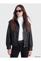 Esvab • Modern & Distinctive Stand Collar Women's Leather Look Jacket