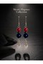 Mystic elegance onyx hematite red agate natural stone women's dangle earrings