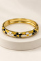 Women's Colorful Enamel Steel Bracelet with Patterned Stylish Cuff Bracelet