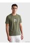 Vizyon New Season Khaki Crew Neck Printed Men's T-Shirt