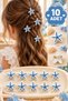 Hair Clip with Starfish Pattern, 10 Pieces