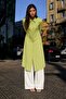 Women's Long Hijab Tunic Comfortable Pistachio Green Shirt - 3