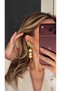 Gold Aura Flower Dangle Earrings