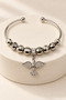 Adjustable Steel Bracelet Suitable for Young People and Children, Mixed Figure Zircon Stone Charm Model, Silver Color - 4
