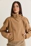 Women's Camel Viral Oversize High Collar Epaulet Detailed Faux Cashmere Coat 427 60286643 - 6