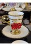 Colorful Swan Bronze 6-People Porcelain Coffee Cup Set 90 ml - 5
