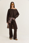 Women's Bitter Coffee Boat Neck Loose Blouse High Waist Spanish Flare Pants Modal Basic Set 12281 60286556 - 2
