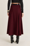 Women's Burgundy Belted A-Line Long Skirt 4420 60286523 - 6